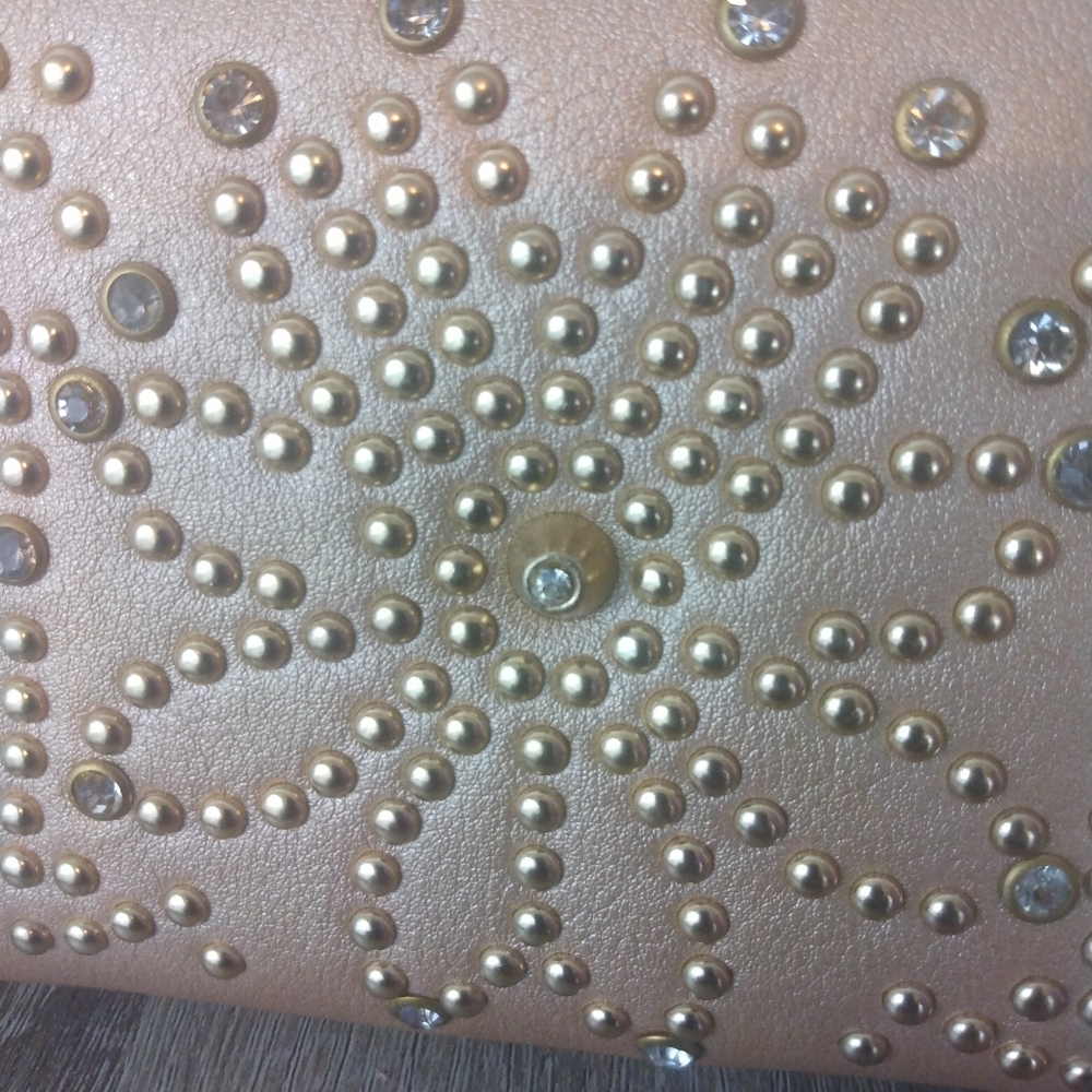 Gold Studded Rhinestone Wristlet - Picture 3 of 8
